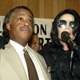 Michael Jackson with Rev. Al Sharpton at Sharpton's National Action Network headquarters in Harlem, July 6, 2002, to address unfairness and racism in the music industry (Doug Kanter/AFP/Getty Images)